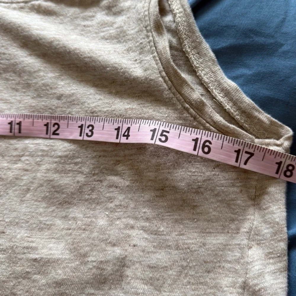 Athleta Womens Oatmeal Heather Linen Blend Layered Crossover High Low Tank Top S